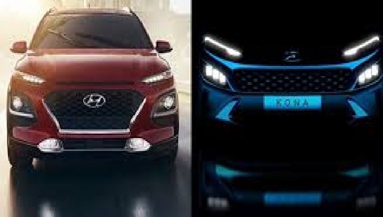 Makyajlı Hyundai Kona'nın ön tasarımını gösteren ipucu görseli paylaşıldı